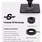 Buy SOPTOP Trinocular Stereo Microscope 7-60X Zoom Online